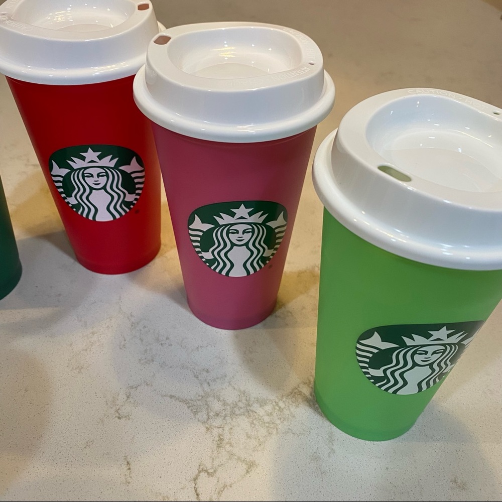 New Starbucks Color Changing Reusable Hot Cups Lids Coffee Plastic Colorful - Picture 7 of 7